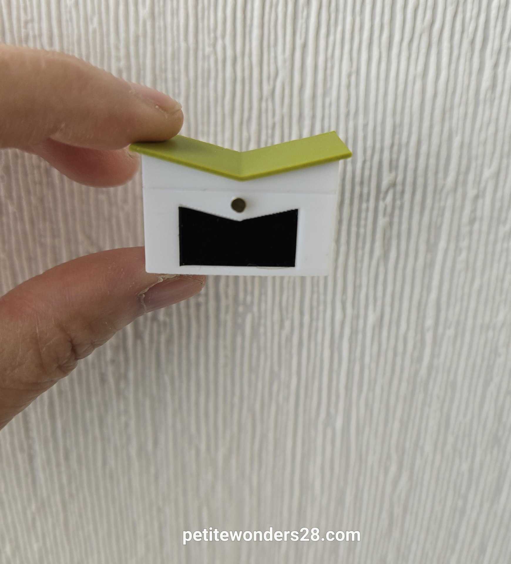 1:12 Dollhouse MCM themed mailbox with iconic butterfly roofline Personalized house number optional REF Green roof
