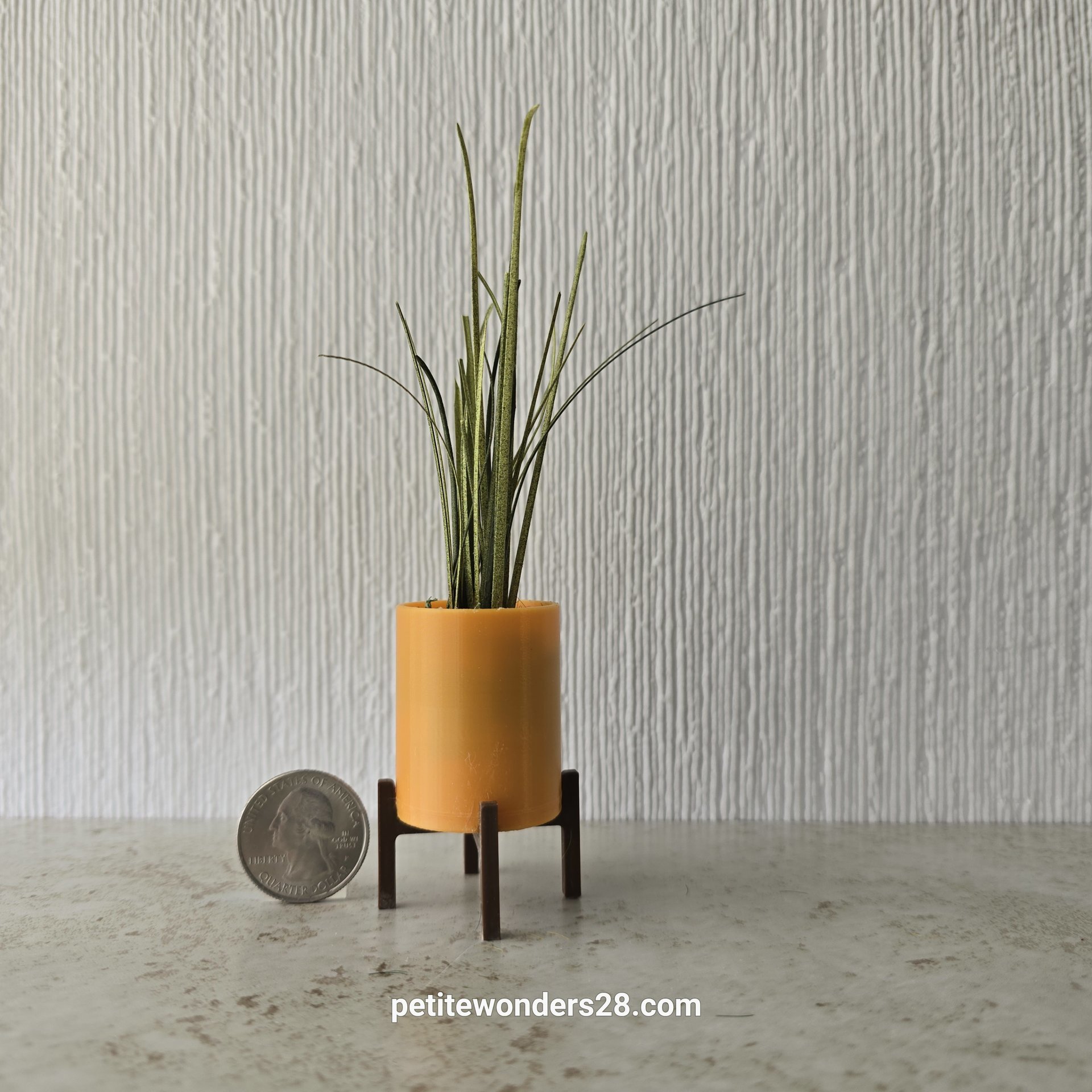 1:12 Dollhouse MCM style planter on stand Miniature modern planter REF 2
