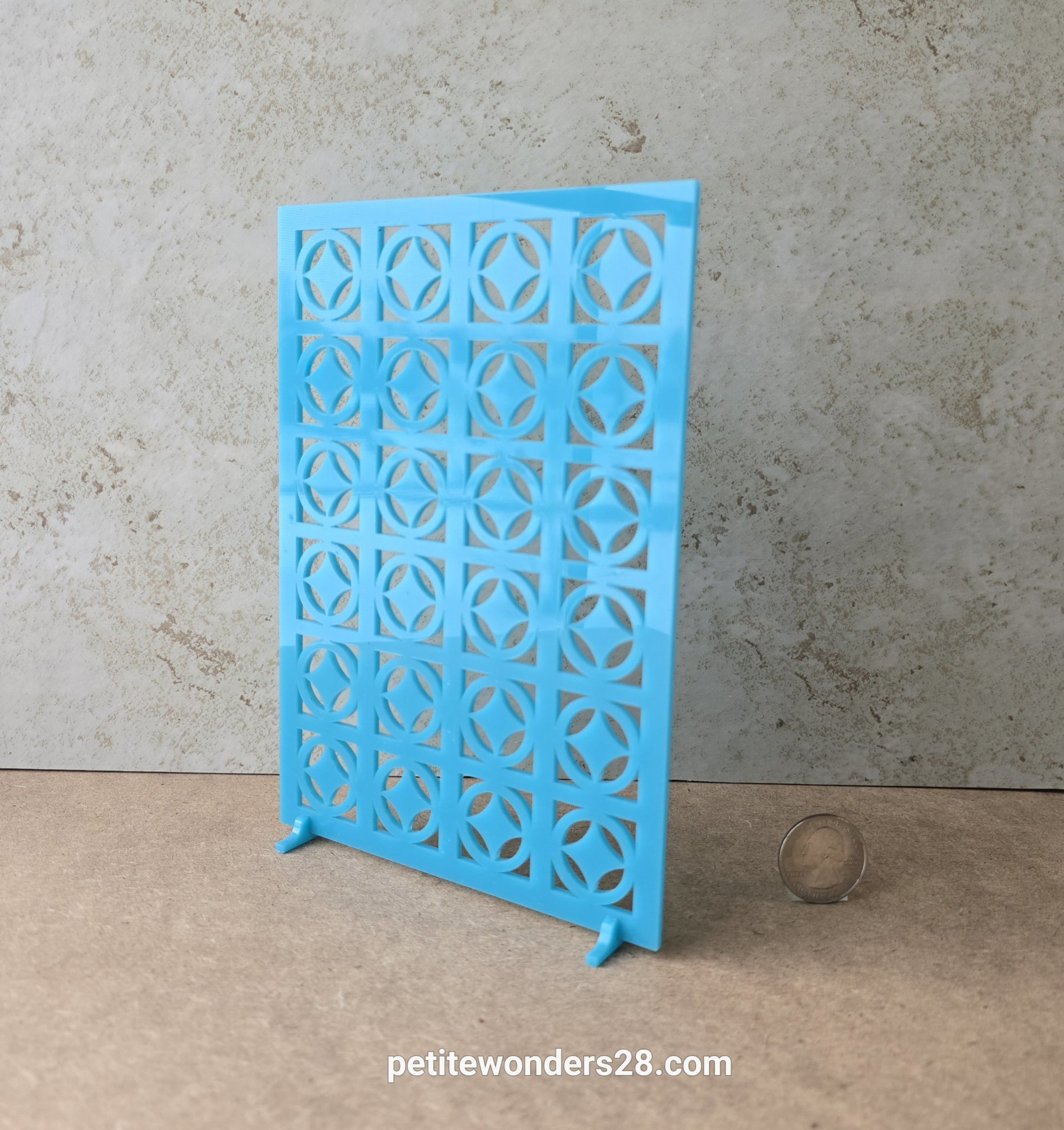 1:12 Dollhouse MCM -styled room divider REF Turquoise