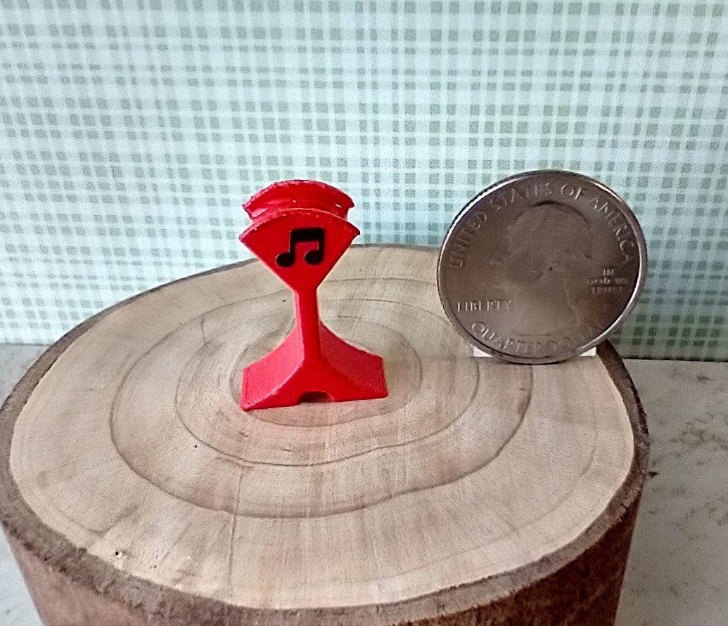 1:12 scale dollhouse headphone STAND Color: red
