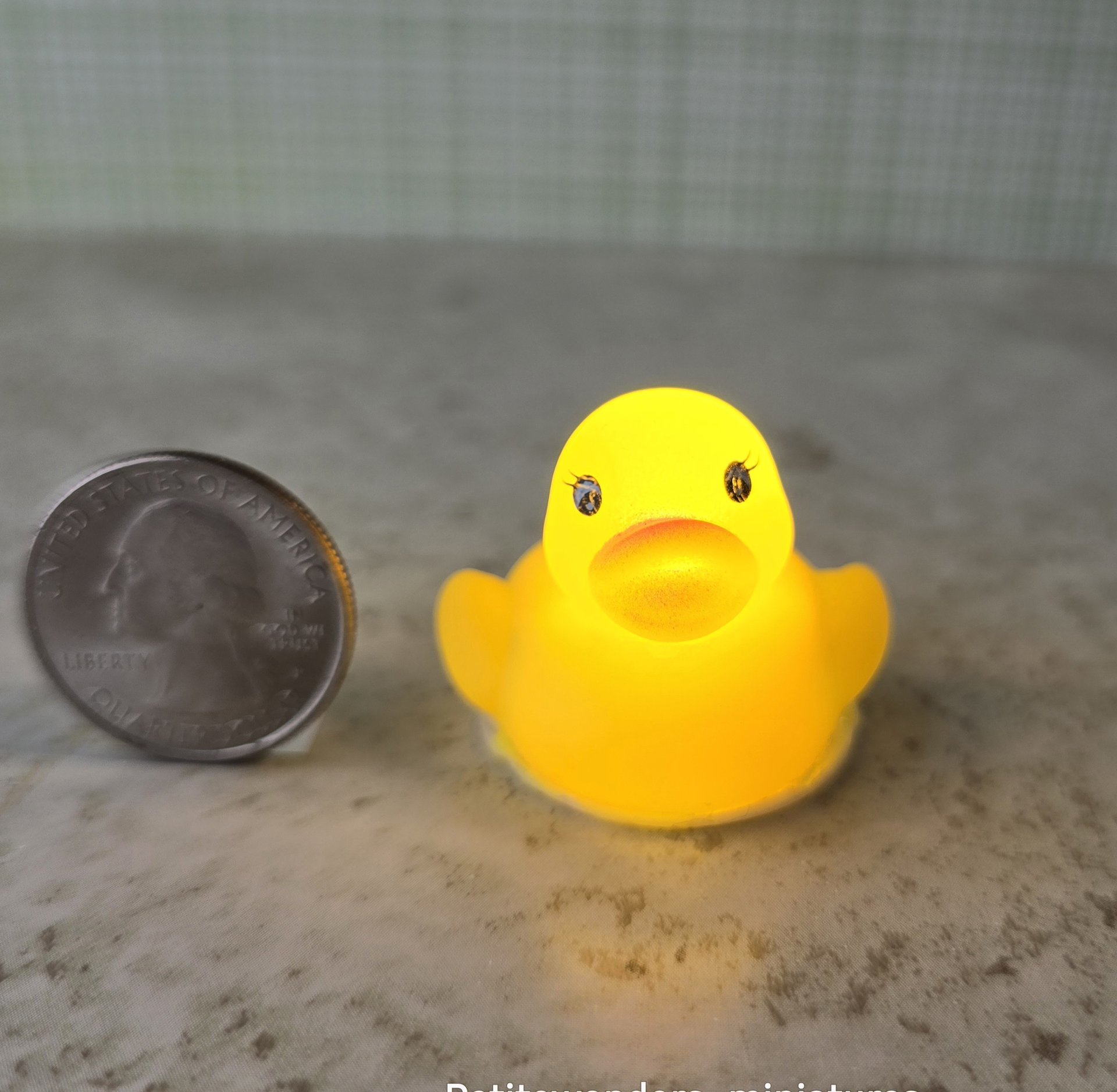 Battery operated yellow rubber duck lamp LED light Rubber duckie lamp for kids room 1:12 or play scale for you to decide
