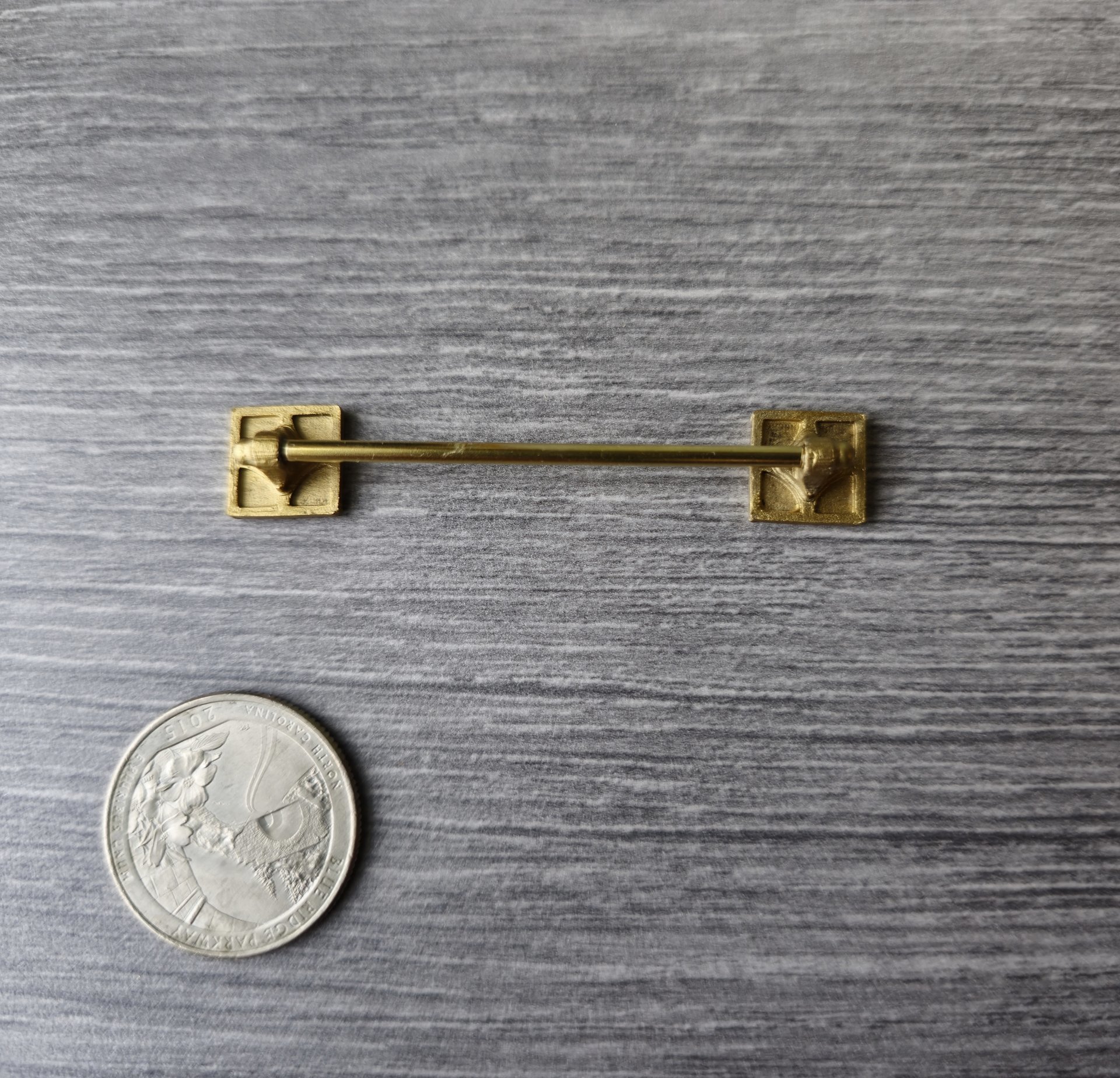1:12 Dollhouse mid-century style towel bar REF Breeze block 