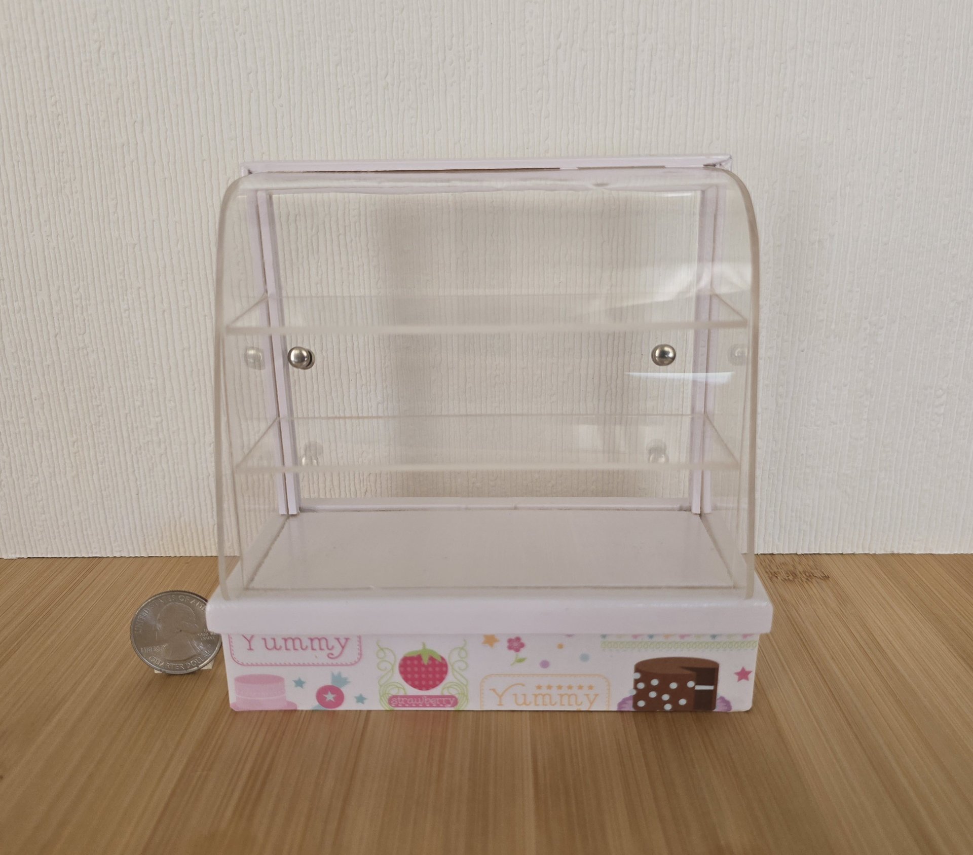 1:12 Dollhouse bakery display case with clear acrylic and sliding doors Baked goods NOT included