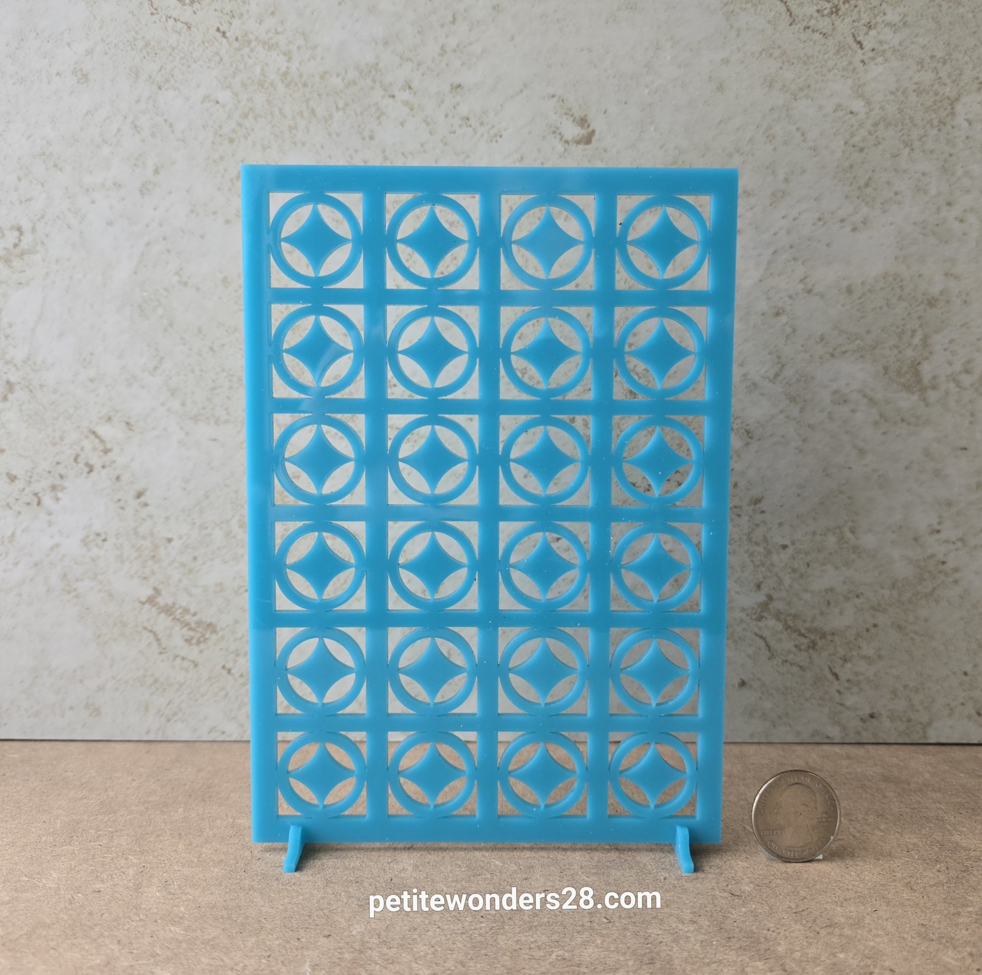 1:12 Dollhouse MCM -styled room divider REF Turquoise