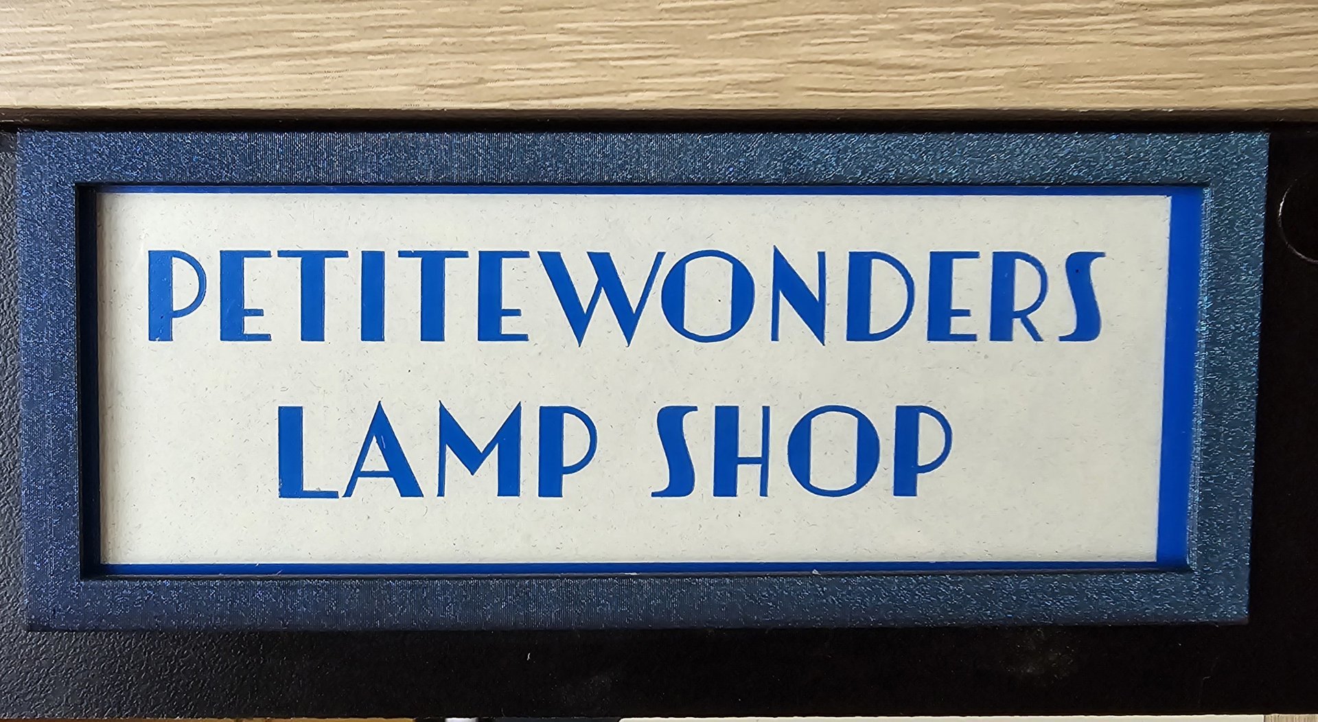 Dollhouse miniature light box or store sign with color changing back lit LEDs Battery operated with 2 AAA batteries or USB power