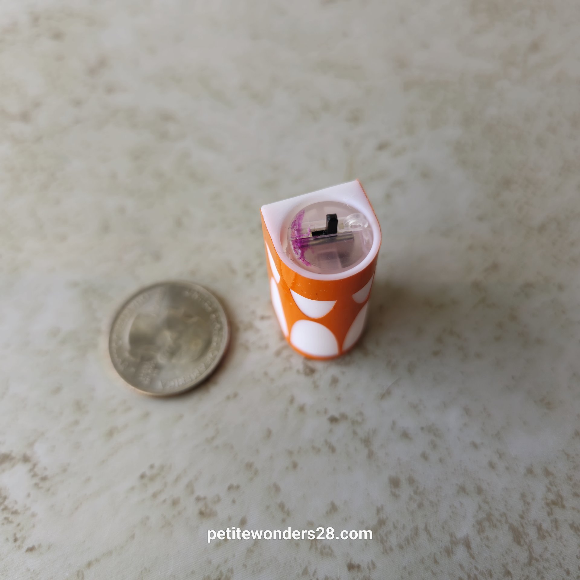 1:12 Dollhouse miniature MCM themed wall light or wall sconce powered by a balloon light Price is for EACH unit REF Orange