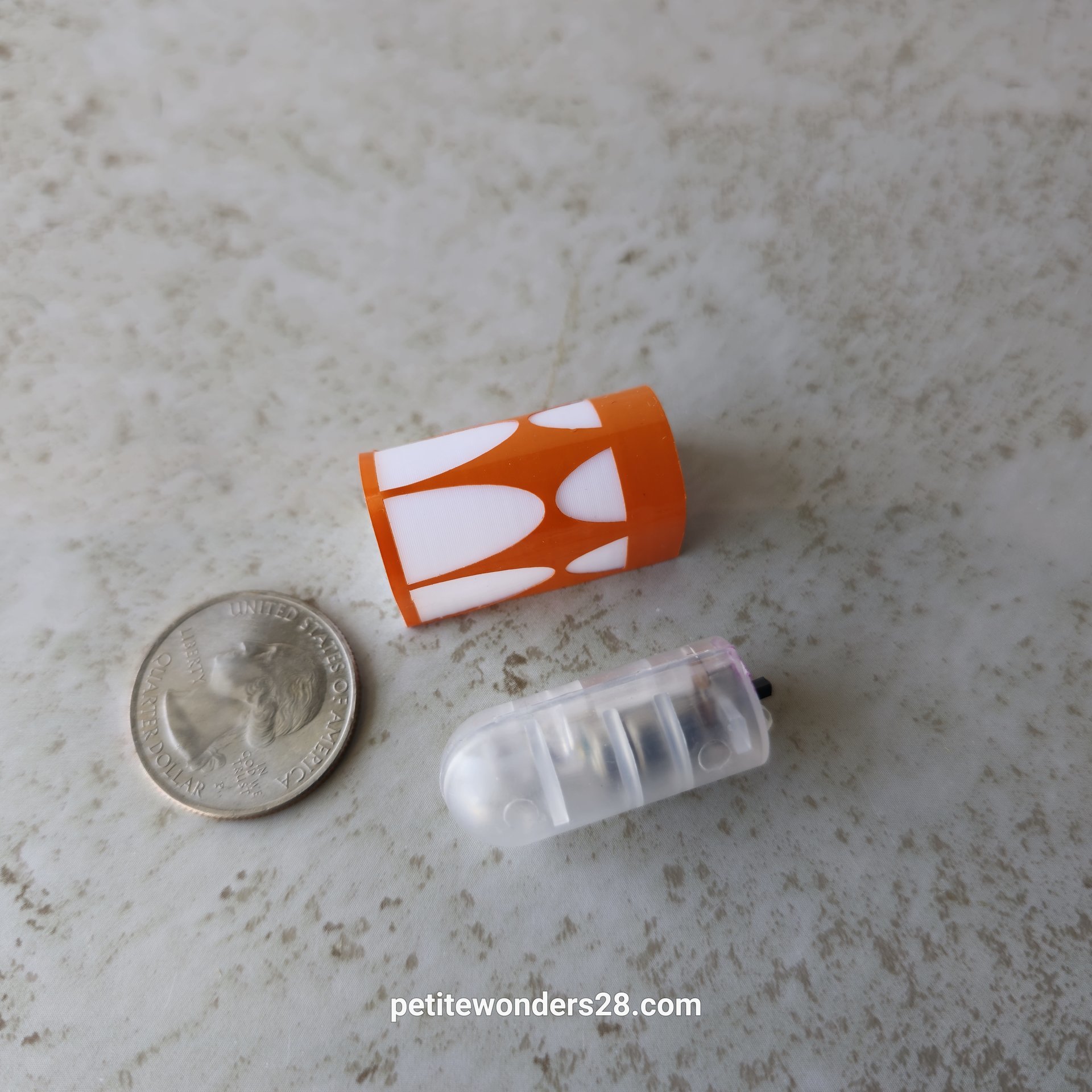 1:12 Dollhouse miniature MCM themed wall light or wall sconce powered by a balloon light Price is for EACH unit REF Orange