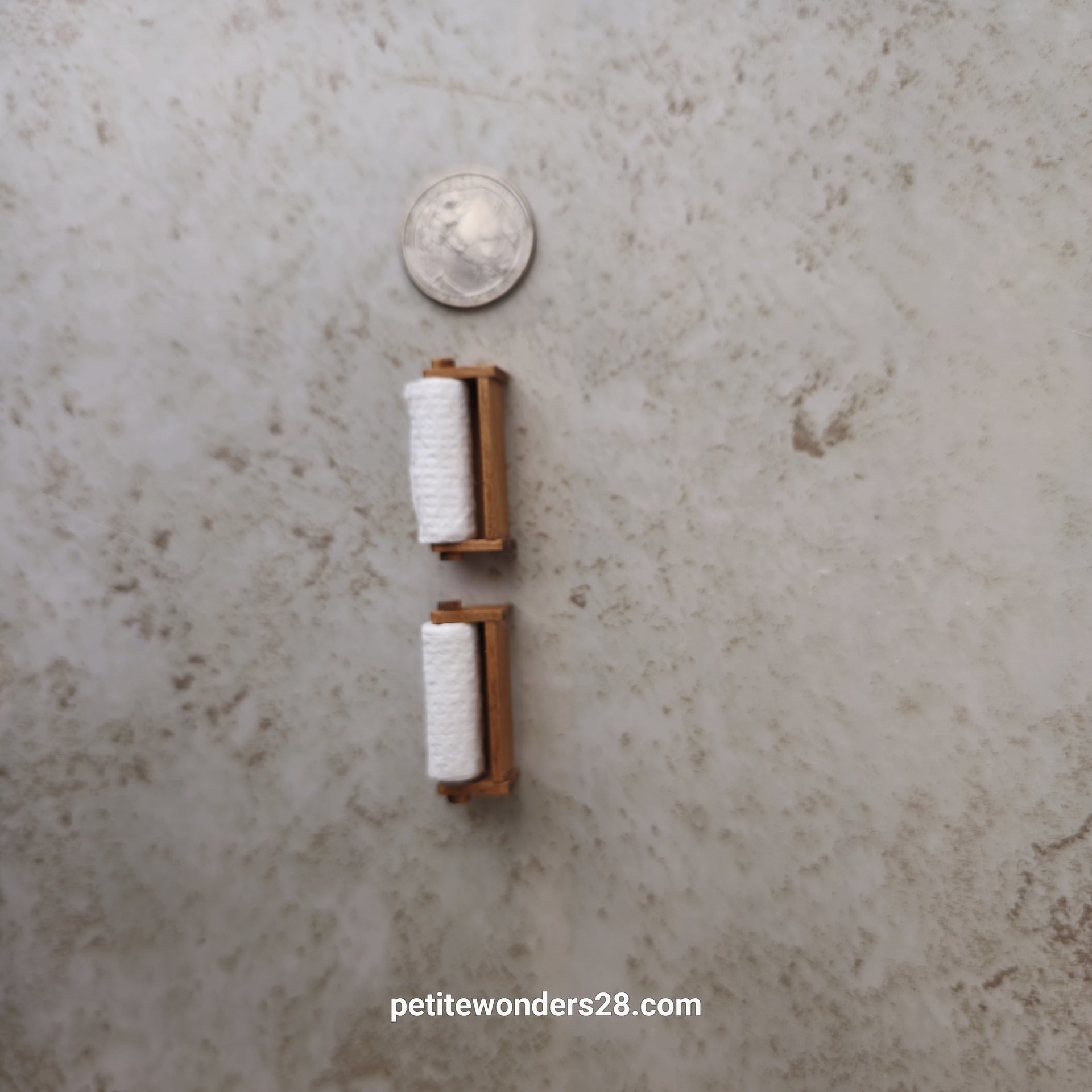 1:12 Dollhouse wall-mounted paper towel holder with shelf in solid cherry wood Price is for EACH