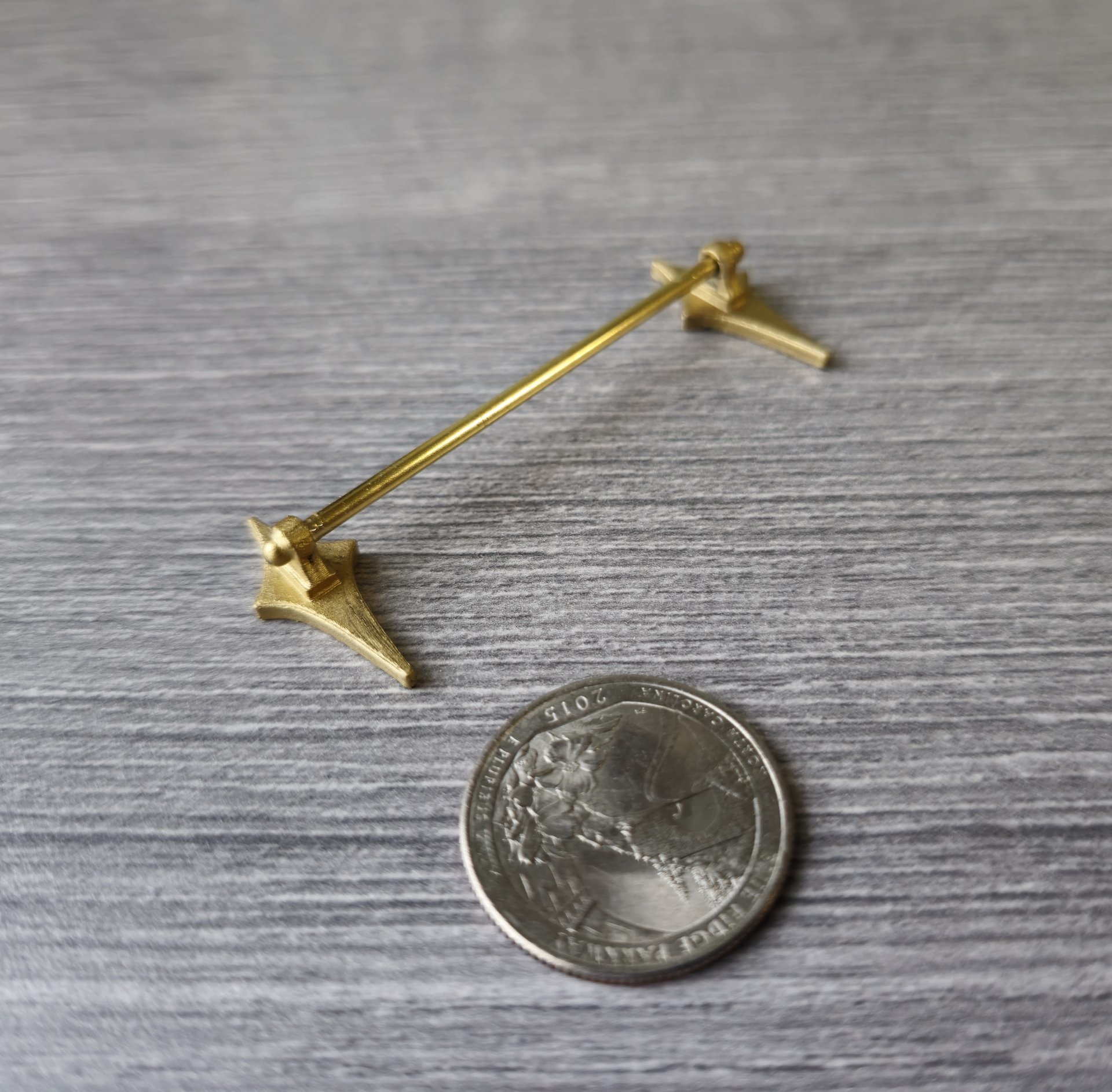 1:12 Dollhouse mid-century style towel bar REF Star