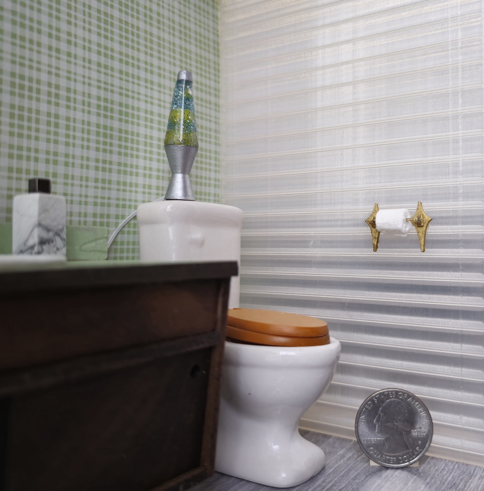 1:12 Dollhouse mid-century style toilet paper holder