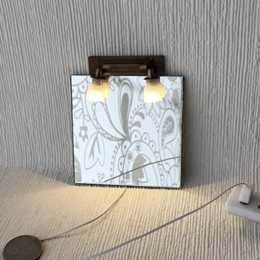 1:12 Dollhouse 2-light bath light fixture Vanity wall mounted mirror lights USE with 12-volt transformer or WIRED dollhouse
