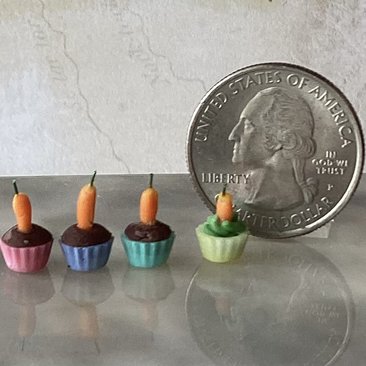 1:12 Dollhouse miniature cupcake with carrot topper Price is for EACH