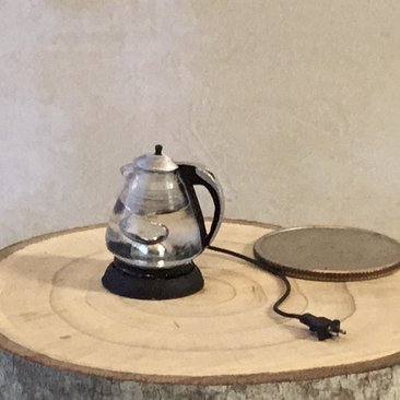 1:12 Dollhouse miniature electric kettle See-thru/ faux glass kettle Electric tea kettle with cord attached to base - NON-working  Price is EACH