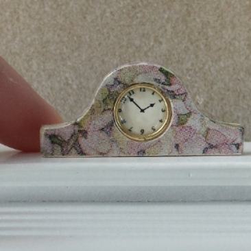 1:12 dollhouse handmade Shabby chic Mantel clock Tambour clock Shelf clock Decoupaged wood clock