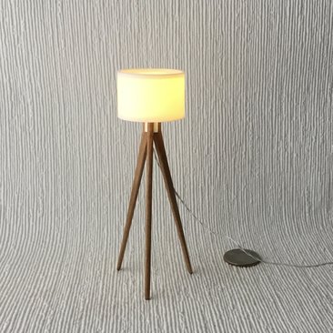 RESERVED 1:12 Dollhouse miniature tripod floor lamp cherry wood legs Modern tripod lamp Battery operated floor lamp with external wires
