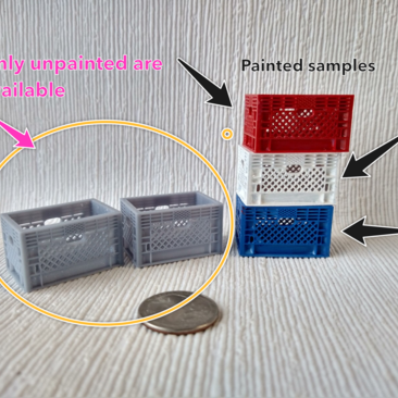 1:12 scale dollhouse storage crate Plastic look UN-PAINTED dollhouse milk crate Price is for each unit
