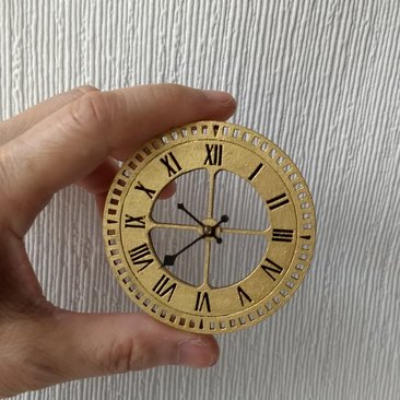 1:12 Dollhouse miniature Large wall clock industrial rustic style