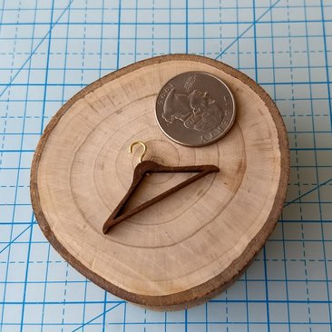 1:12 Dollhouse miniature wood hangers Walnut clothes hangers Price varies depending on quantity