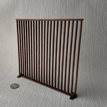 1:12 Dollhouse walnut room divider in beautifully simplistic style