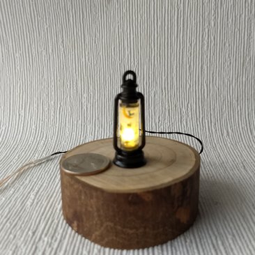 1:12 Dollhouse miniature Halloween themed lantern Battery operated metal lantern with external wires (Ref Spiderweb)