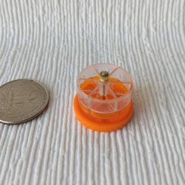 1:12 dollhouse miniature lazy Susan tools holder Spinnable desktop tools organizer in clear and orange acrylic
