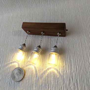 Dollhouse ktichen light Glass jar light fixture battery operated