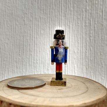1:12 dollhouse miniature nutcracker doll Handcrafted Christmas nutcracker Holiday decor Christmas accessory REF blue