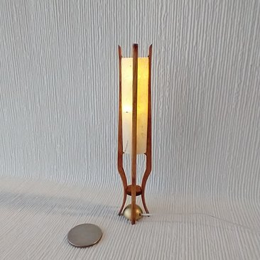 1:12 Dollhouse mid-century styled floor lamps with sculptural legs Battery operated LED miniature lamp
