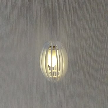 1:12 dollhouse battery operated white chandelier Mid century inspired oval shaped ceiling light
