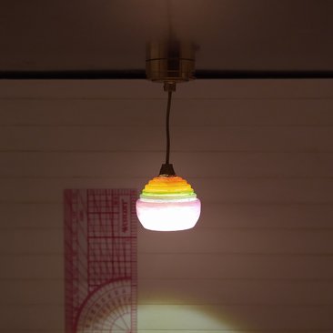 1:12 dollhouse rainbow colored pendant light Spirit lifting colorful ceiling light