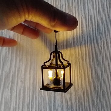 1:12 dollhouse faux wrought iron lantern ceiling light Foyer pendant light Outdoor porch ceiling light