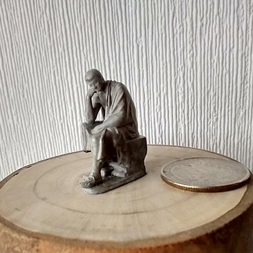 Dollhouse miniature statute The Thinker / Philosopher / Aristotle