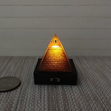 RESERVED Dollhouse miniature Light up Eye of Providence Pyramid Battery operated pyramid light Dollhouse novelty LED light mini home decor