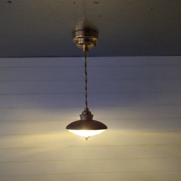 1:12 dollhouse battery operated space age inspired ceiling light Mid-century style pendant light