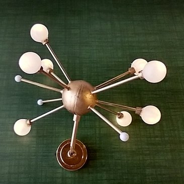 RESERVED 1:12 Dollhouse mid-century inspired space age orbit chandelier Atomic age MCM 8-light ceiling light