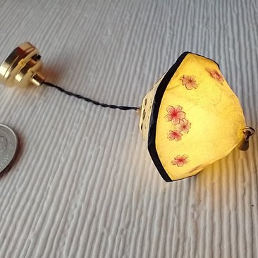 RESERVED 1:12 Dollhouse Asian themed cream white lantern light Battery operated hanging or pendant light