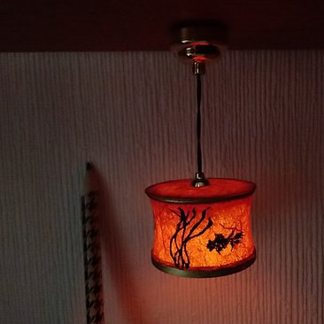 RESERVED 1:12 Dollhouse red lantern pendant light Battery operated Asian themed hanging or pendant light