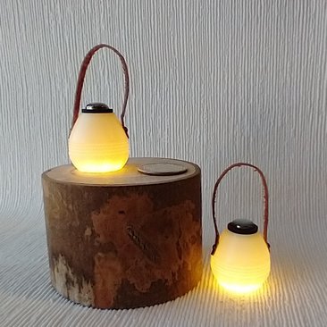 1:12 Dollhouse modern portable lantern with leather strap for outdoor patio or as lawn light Modern LED lantern Price is for EACH unit