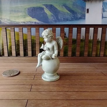 1:12 or 1:24 Dollhouse miniature faux stone garden angel with fine details Resin garden angel statute 3D printed in resin