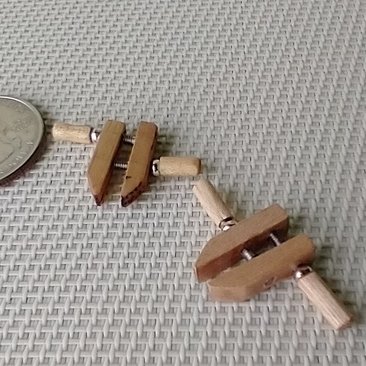 1:12 Dollhouse miniature wooden handscrew clamp Woodworking clamping tool for mini workshop Price is for Each unit