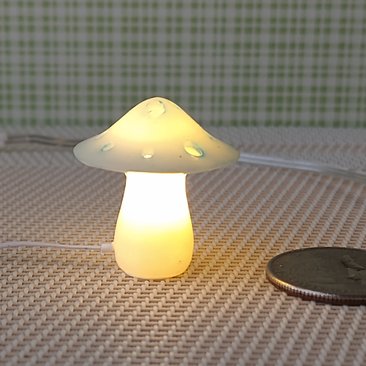 RESERVED 1:12 Dollhouse battery operated toadstool table lamp Kids lamp Novelty lamp Blue mushroom lamp