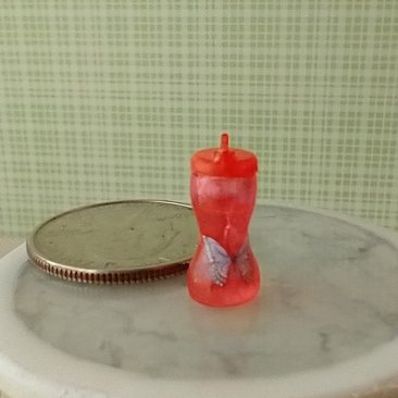 1:12 Dollhouse miniature sippy cup with yellow lid REF pink