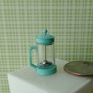 1:12 Dollhouse miniature French press coffee pot Miniature cafetiere REF Mint