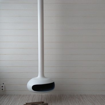 RESERVED 1:12 Dollhouse miniature white hanging modern fireplace