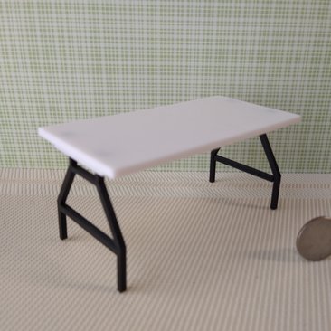 1:12 Dollhouse folding table White banquet table with fold in legs PRICE is for EACH unit