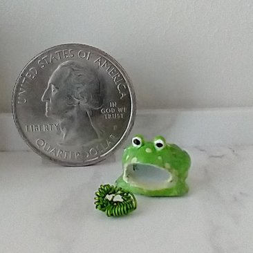 RESEDRVED 1:12 Dollhouse miniature kitchen frog scrubby holder or sponge holder