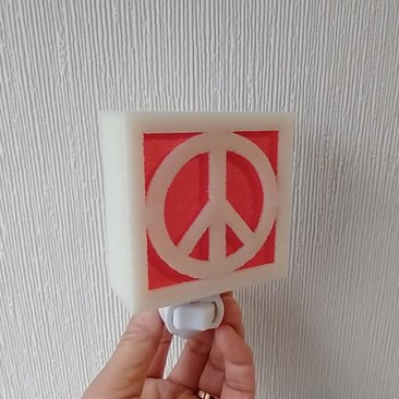 MCM Midcentury modern style breeze block night light REF Glow-in-dark + coral pink peace