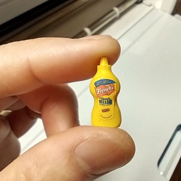 1:12 Dollhouse miniature classic yellow mustard with front and back labels Mini kitchen accessory Price is for EACH