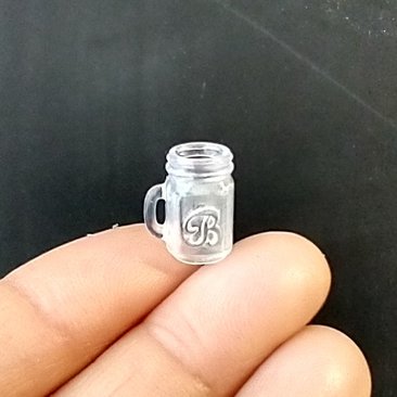 1:12 Dollhouse miniature mason jar inspired drinkware with handle Ready for DIY drink Price is for EACH REF Embossed Bs