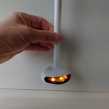 1:12 Dollhouse miniature hanging modern fireplace with battery operated flickering insert REF White
